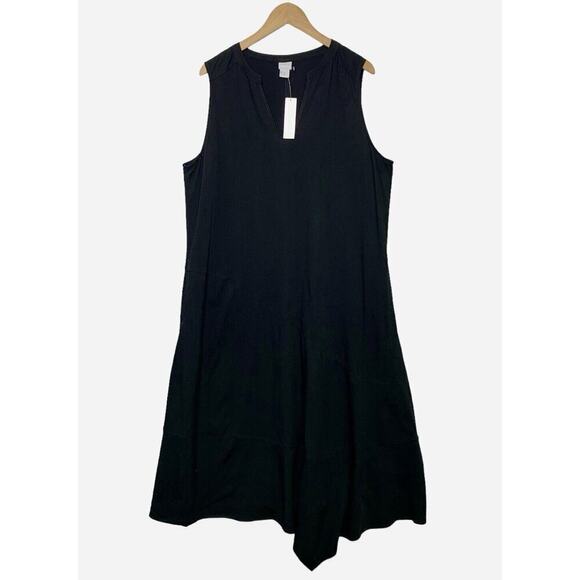 Chicos Asymmetric Bias Hem Midi Dress Womens Size XL/16 NWT $139 - Picture 1 of 9